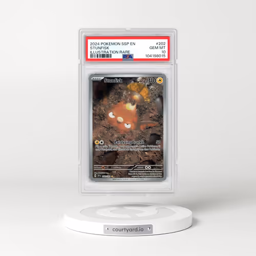 2024 Pokémon Ssp EN-Surging Sparks #202 Stunfisk - Illustration Rare (PSA 10 GEM MINT)