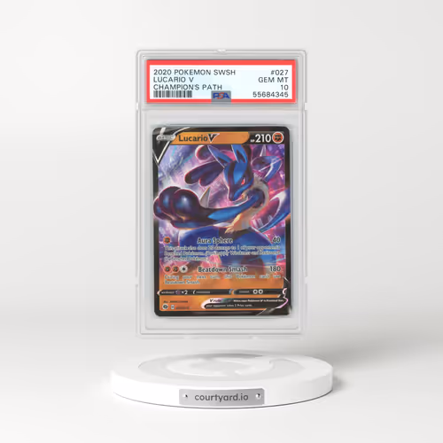 2020 Champion's Path #27 Lucario V - Full Art Holo (PSA 10 GEM MINT)