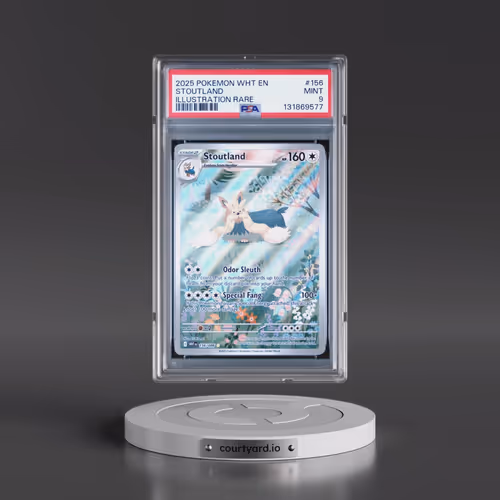 2025 Pokémon Wht EN-White Flare #156 Stoutland - Illustration Rare (PSA 9 MINT)