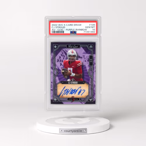 2022 Wild Card 5 Card Draw Autographs #5CDCL106 CJ Stroud - Classic-Rainbow Foil-Purple (PSA 10 GEM