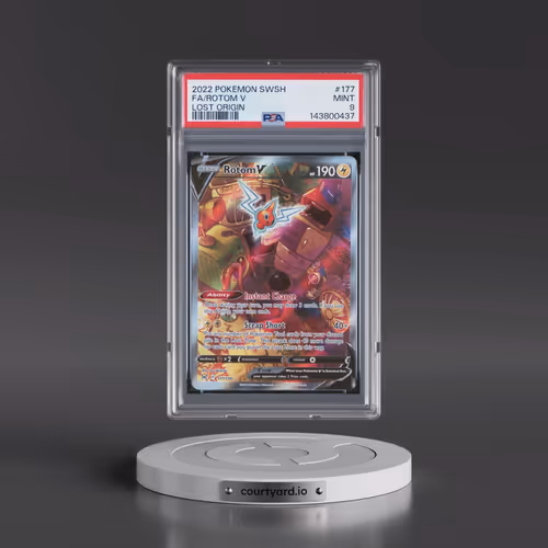 2022 Pokémon Sword & Shield Lost Origin #177 Rotom V - Holo Full Art (PSA 9 MINT)