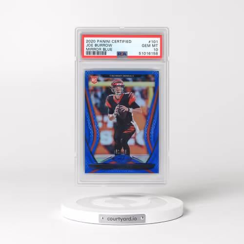 2020 Panini Certified #101 Joe Burrow - Mirror Blue (PSA 10 GEM MINT)
