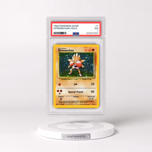 1999 Pokémon Game #7 Hitmonchan - Holo (PSA 7 NM)