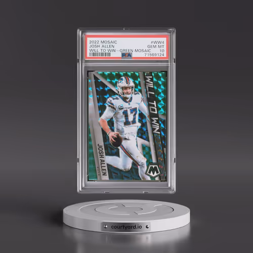2022 Panini Mosaic Will to Win #WW4 Josh Allen - Green Mosaic (PSA 10 GEM MINT)