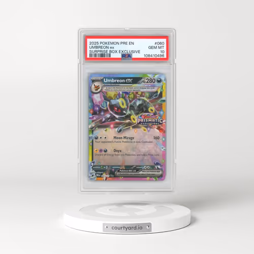 2025 Pokémon Pre EN-Prismatic Evolutions #060 Umbreon EX - Holo Surprise Box Exclusive (PSA 10 GEM MINT)