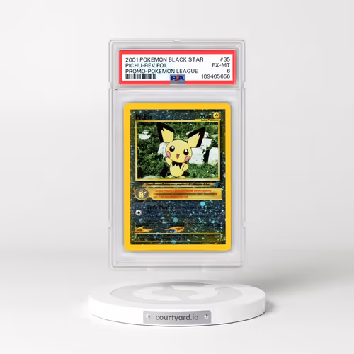 2001 Pokémon Promo Black Star #35 Pichu - Reverse Foil Pokemon League (PSA 6 EX-MT)