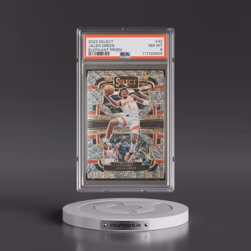 2023 Panini Select #42 Jalen Green - Elephant Prizm (PSA 8 NM-MT)