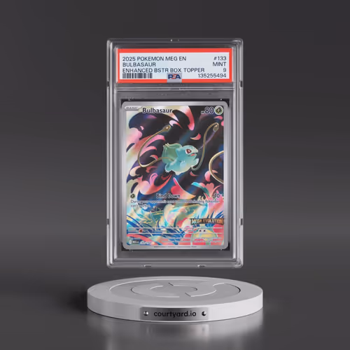 2025 Pokémon Meg EN-Mega Evolution #133 Bulbasaur - Enhanced Booster Box Topper (PSA 9 MINT)