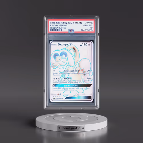 2019 Pokémon Sun & Moon Hidden Fates #SV80 Drampa GX - Holo Full Art (PSA 10 GEM MINT)