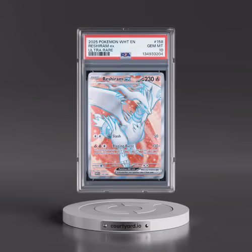 2025 Pokémon Wht EN-White Flare #158 Reshiram EX - Holo Ultra Rare (PSA 10 GEM MINT)