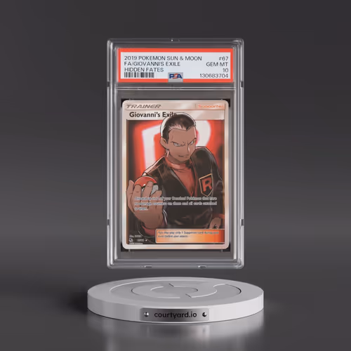 2019 Pokémon Sun & Moon Hidden Fates #67 Giovanni's Exile - Full Art (PSA 10 GEM MINT)