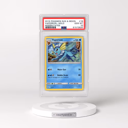 2019 Pokémon Sun & Moon Hidden Fates #18 Vaporeon - Holo (PSA 10 GEM MINT)