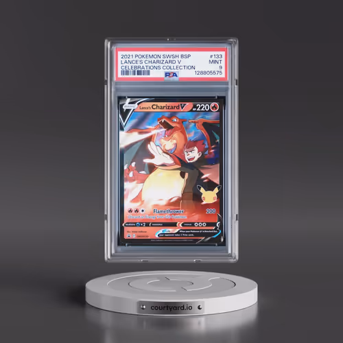 2021 Pokémon Swsh Black Star Promo #133 Lance's Charizard V - Holo Celebrations Collection (PSA 9 MI