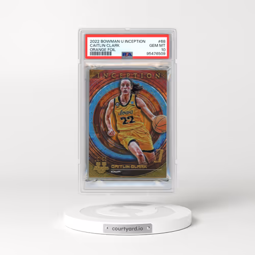 2022 Bowman University Inception #68 Caitlin Clark - Orange Foil (PSA 10 GEM MINT)