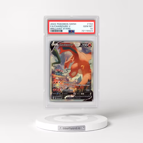 2022 Pokémon Sword & Shield Brilliant Stars #154 Charizard V - Holo Full Art (PSA 10 GEM MINT)