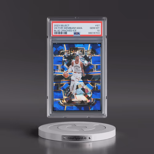 2023 Panini Select #87 Victor Wembanyama - Blue Cracked Ice (PSA 10 GEM MINT)