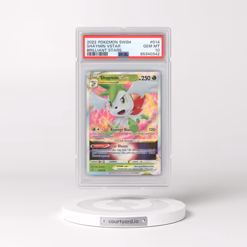 2022 Pokémon Sword & Shield Brilliant Stars #014 Shaymin Vstar (PSA 10 GEM MINT)