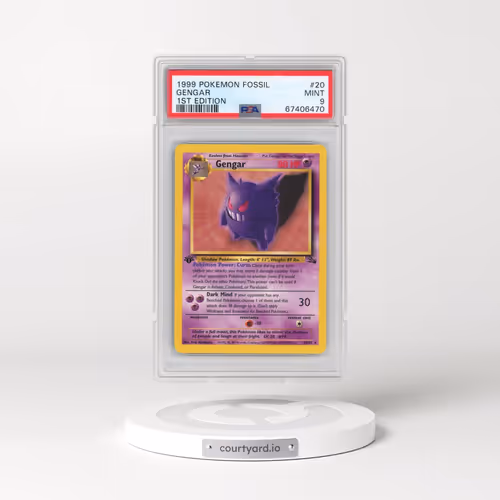 1999 Pokémon Fossil #20 Gengar - 1st Edition (PSA 9 MINT)