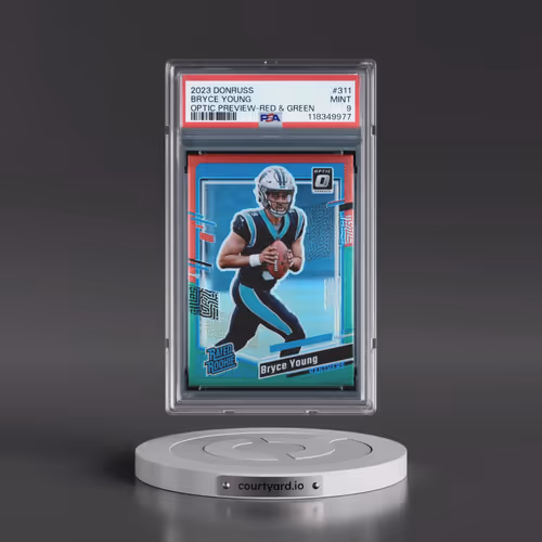2023 Panini Donruss #311 Bryce Young - Optic Preview-Red & Green (PSA 9 MINT)