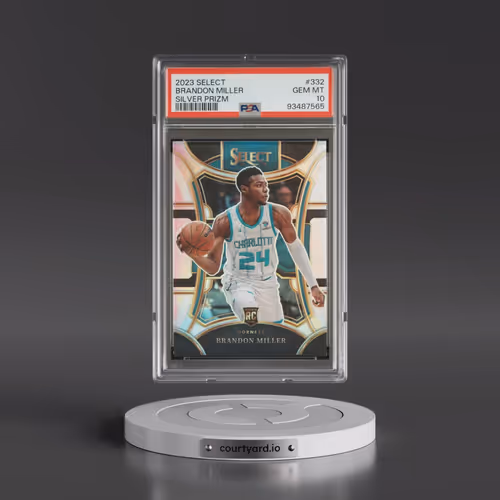 2023 Panini Select #332 Brandon Miller - Silver Prizm (PSA 10 GEM MINT)