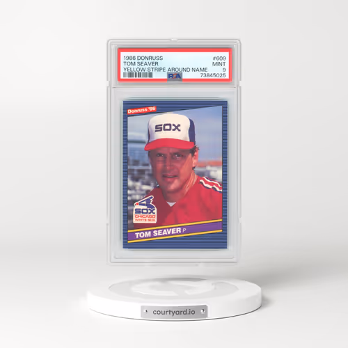 1986 Donruss #609 Tom Seaver - Yellow Stripe Around Name (PSA 9 MINT)