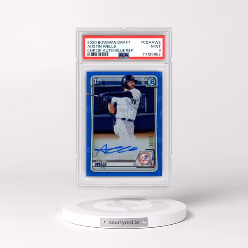 2020 Bowman Draft Chrome Draft Picks Autographs #CDAAWE Austin Wells - Blue Refractor (PSA 9 MINT)