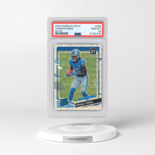 2023 Panini Donruss Optic #236 Jahmyr Gibbs - Wave (PSA 10 GEM MINT)