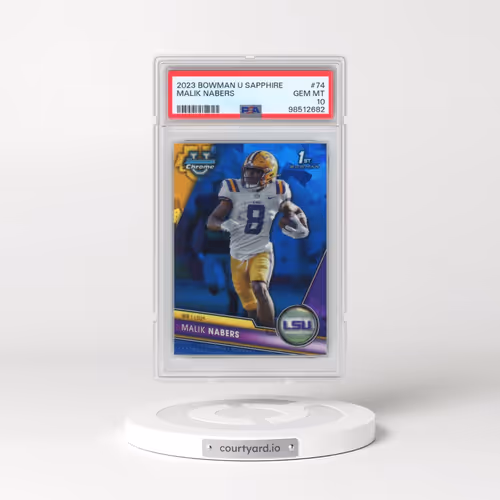 2023 Bowman University Chrome Sapphire #74 Malik Nabers (PSA 10 GEM MINT)