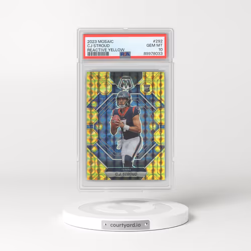2023 Panini Mosaic #292 CJ Stroud - Reactive Yellow (PSA 10 GEM MINT)
