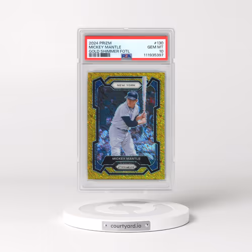 2024 Panini Prizm #130 Mickey Mantle - Gold Shimmer Fotl (PSA 10 GEM MINT)