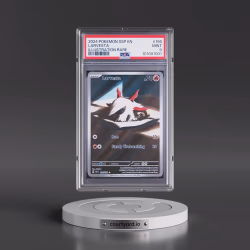 2024 Pokémon Ssp EN-Surging Sparks #196 Larvesta - Illustration Rare (PSA 9 MINT)