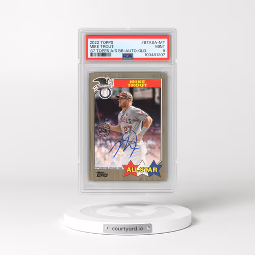 2022 Topps 1987 Topps All-Star Baseball #87ASA-MT Mike Trout - Autograph-Gold (PSA 9 MINT)