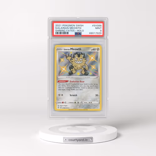 2021 Pokémon Sword & Shield Shining Fates #SV086 Galarian Meowth - Holo (PSA 9 MINT)