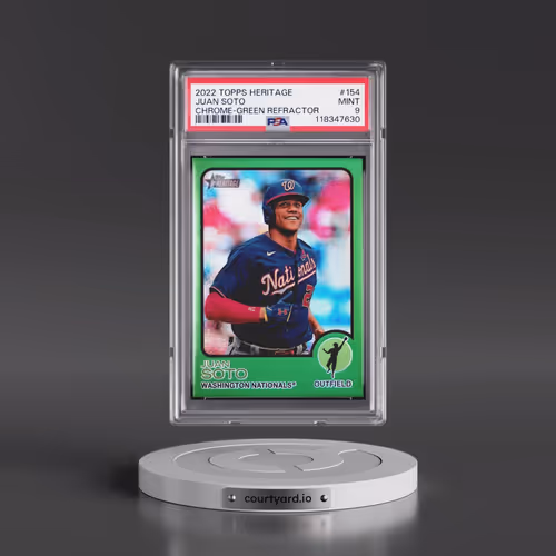 2022 Topps Heritage #154 Juan Soto - Chrome-Green Refractor (PSA 9 MINT)