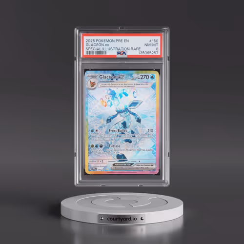 2025 Pokémon Pre EN-Prismatic Evolutions #150 Glaceon EX - Holo Special Illustration Rare (PSA 8 NM-