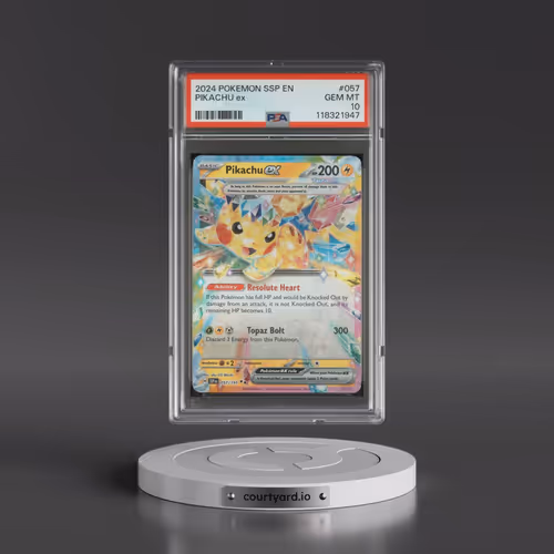 2024 Pokémon Ssp EN-Surging Sparks #057 Pikachu EX - Holo (PSA 10 GEM MINT)