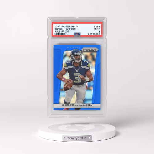 2013 Panini Prizm #189 Russell Wilson - Blue Prizm (PSA 9 MINT)