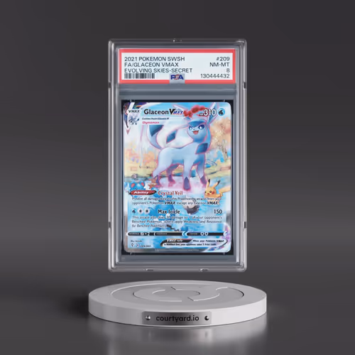 2021 Pokémon Sword & Shield Evolving Skies #209 Glaceon Vmax - Full Art Secret (PSA 8 NM-MT)