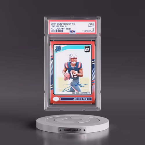 2024 Panini Donruss Optic #255 Joe Milton III - Autograph-Red (PSA 9 MINT)
