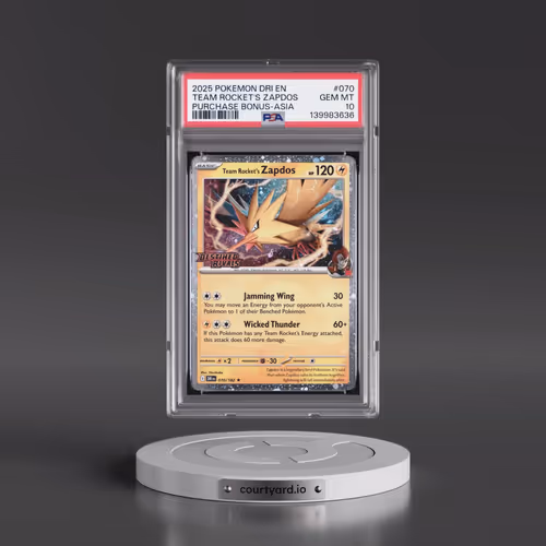 2025 Pokémon Dri EN-Destined Rivals #070 Team Rocket's Zapdos - Purchase Bonus-Asia (PSA 10 GEM MINT