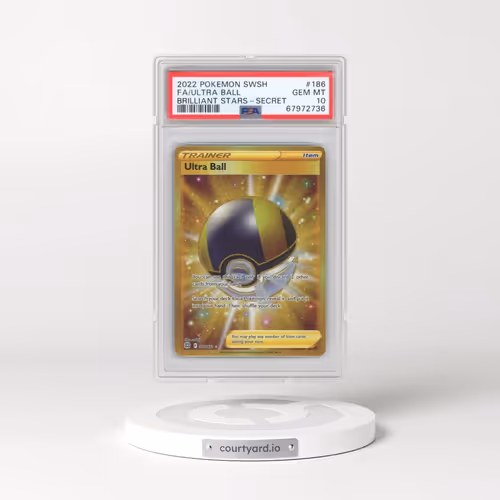 2022 Pokémon Sword & Shield Brilliant Stars #186 Ultra Ball - Full Art Secret (PSA 10 GEM MINT)