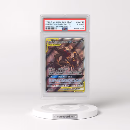 2020 Pokémon SM Black Star Promo #SM241 Umbreon & Darkrai GX - Holo Tag Team Powers Collection (PSA 6 EX-MT)