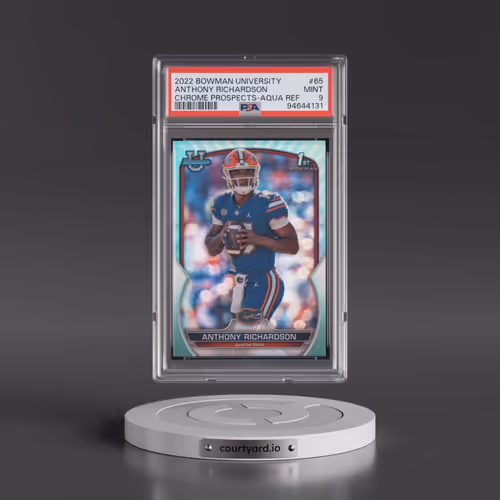 2022 Bowman University Chrome Prospects #65 Anthony Richardson - Aqua Refractor (PSA 9 MINT)