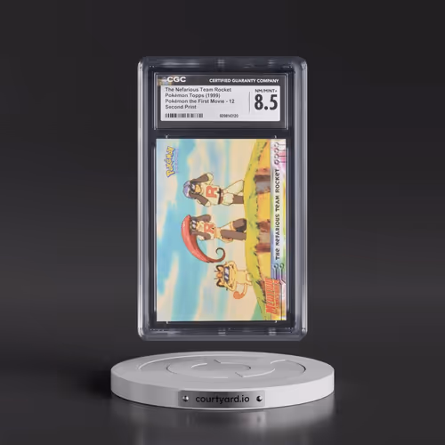 1999 Pokémon the First Movie #12 The Nefarious Team Rocket - Second Print (Black Topps Logo) (CGC 8.