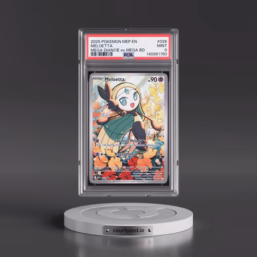 2025 Pokémon Mep EN-Me Black Star Promo #026 Meloetta - Mega Diance EX Mega Battle Deck (PSA 9 MINT)