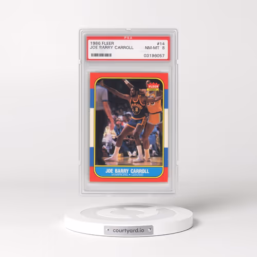 1986 Fleer #14 Joe Barry Carroll (PSA 8 NM-MT)