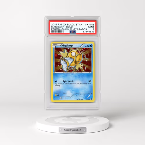 2016 Pokémon XY Black Star Promo #XY143 Magikarp - Holo Shiny Mega Gyarados (PSA 9 MINT)