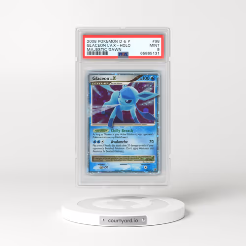 2008 Pokémon Diamond & Pearl Majestic Dawn #98 Glaceon LV.X - Holo (PSA 9 MINT)