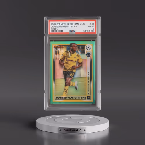 2022-23 Topps Merlin Chrome UEFA Club Competitions #31 Jamie Bynoe-Gittens - Green Refractor (PSA 9