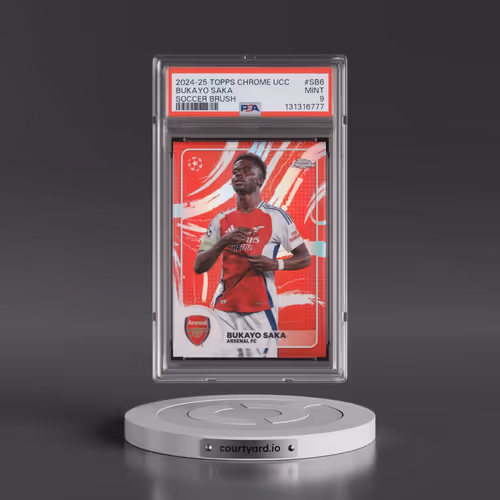 2024-25 Topps Chrome UEFA Club Competitions Soccer Brush #SB6 Bukayo Saka (PSA 9 MINT)